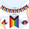 Pride Day Banner Rainbow Festival Decoration Pennant Flags Banner Progress Rainbow Pride Banner Flag Bunting for LGBT Gay Lesbian Party Mantle Fireplace Decoration Supplies